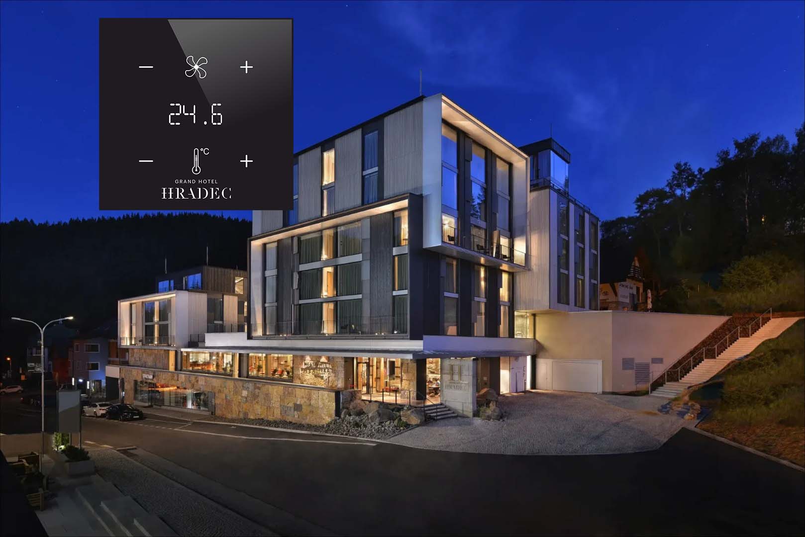 Designové ovladače VITRO v Grand Hotelu Hradec – Elegance v srdci Krkonoš (případová studie)